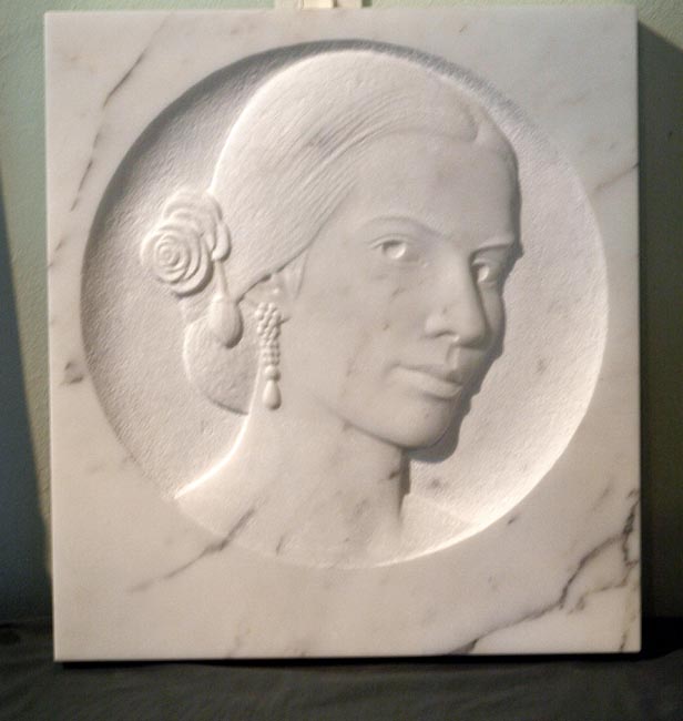 Maria Callas - Oeuvre de Janis Strupulis - Pyrgos Tinos - Symposium sur la sculpture en marbre