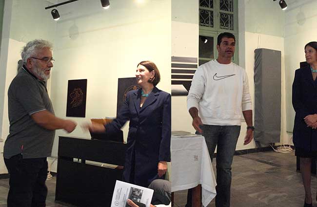 Αριστερά: Ο Λάμπρος Διαμαντόπουλος, Δεξιά: Ο Μάκης Τριγώνης